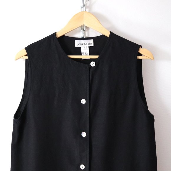 ❌SOLD❌vintage black linen lagenlook tunic top - Picture 6 of 7